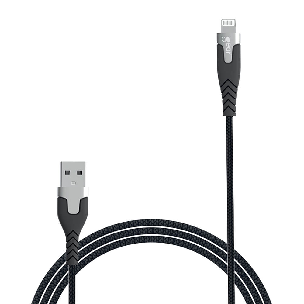 Gear GEAR Laddkabel PRO MFi USB-A - Lightning 1.5m Kevlarkabel Svart