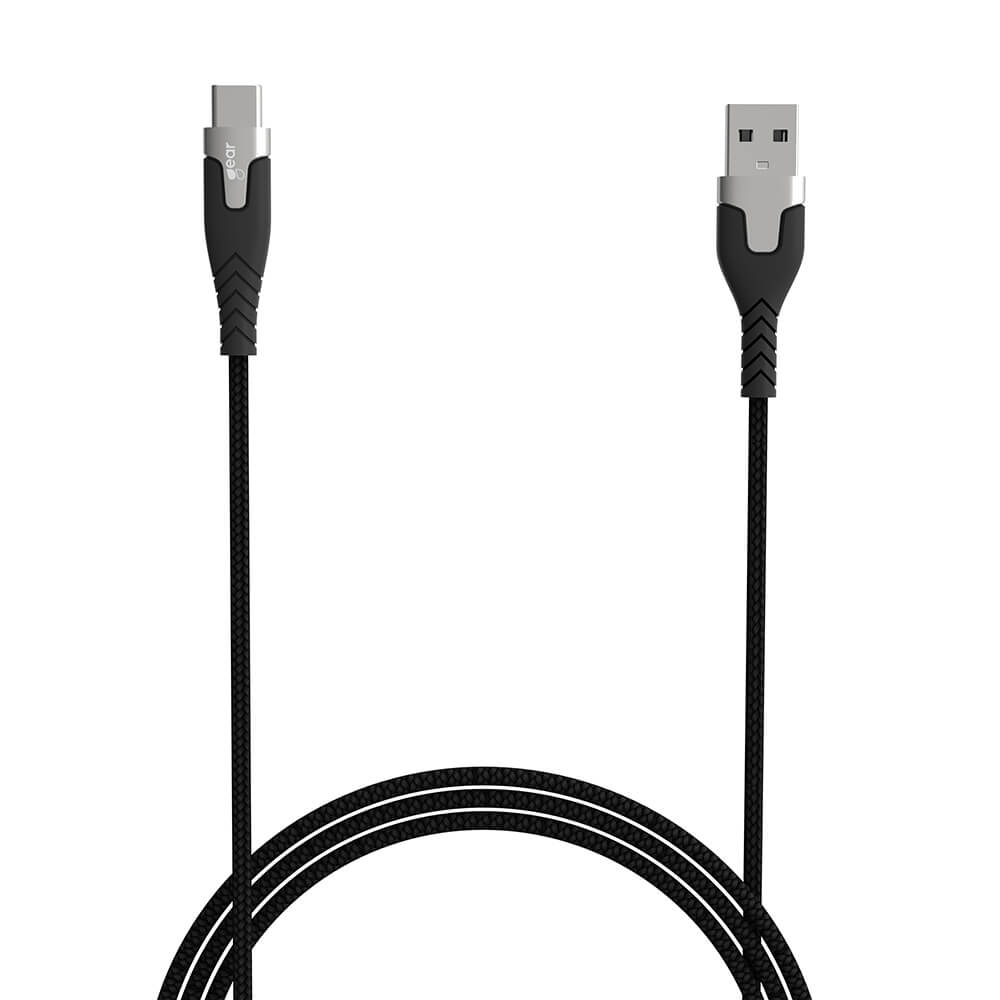 Gear GEAR Laddkabel PRO USB-A - USB-C 1.5m Kevlarkabel Svart