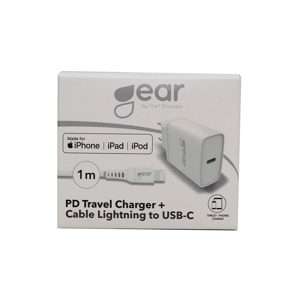 Gear GEAR 20W PD MFi Väggladdare Inkl. USB-C - Lightning Kabel Vit