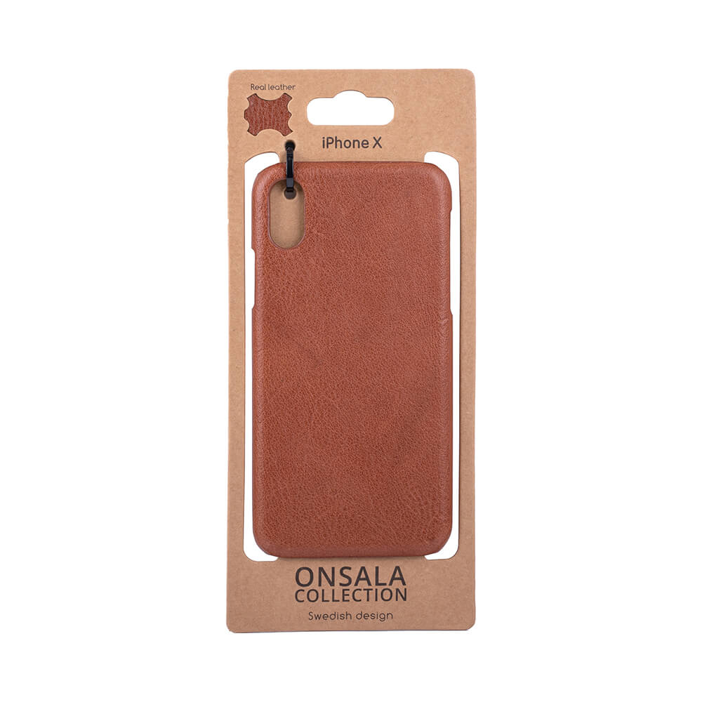 Onsala ONSALA iPhone X/Xs Skal Äkta Läder Brun
