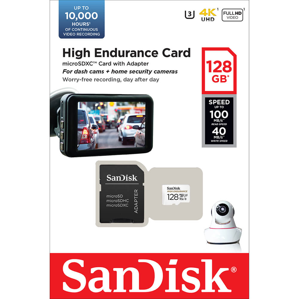SanDisk SanDisk MicroSDXC 128 GB High Endurance Minneskort Inkl. Adapter