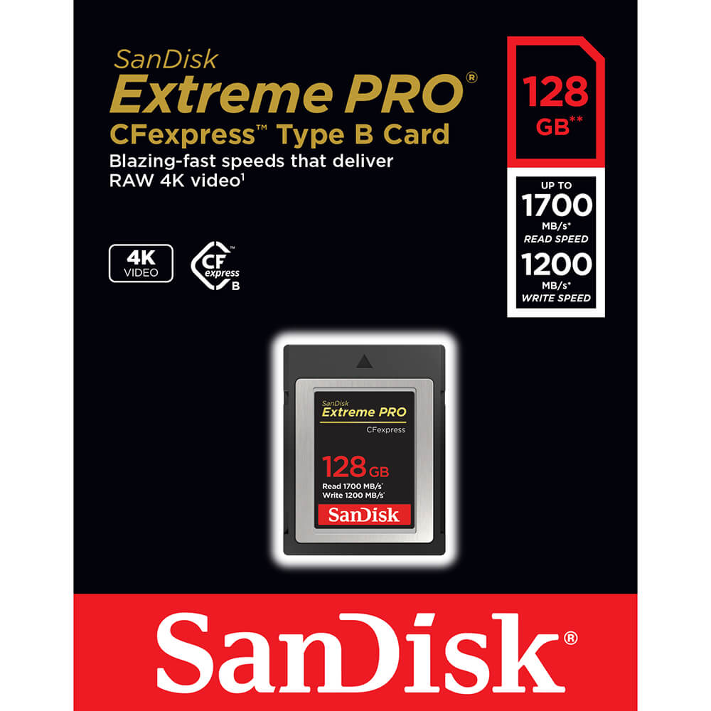 SanDisk SanDisk Cfexpress Extreme PRO 128GB 1700MB/s Minneskort