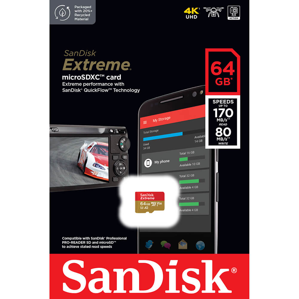 SanDisk SanDisk MicroSDXC Extreme 64 GB 170MB/s UHS-I