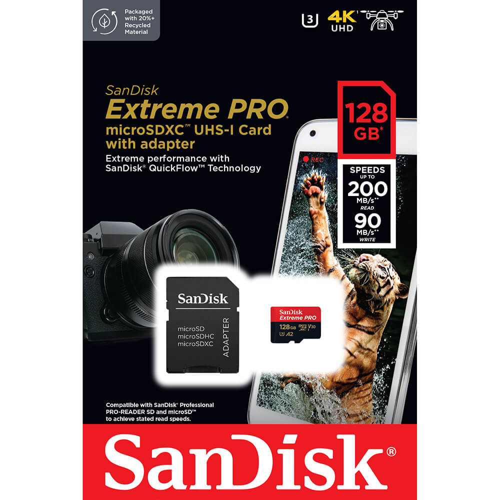 SanDisk SanDisk MicroSDXC Extreme Pro 128 GB 200MB/s Inkl. Adapter