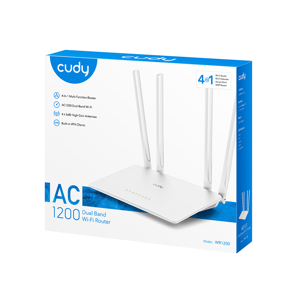 Cudy Cudy Wi-Fi Router WR1200 AC1200 Vit