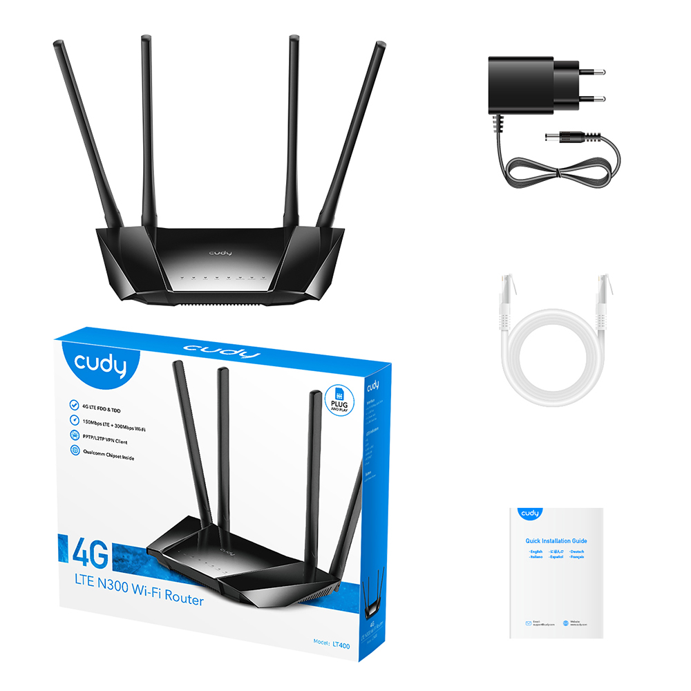 Cudy Cudy 4G Router LT400 Cat4 N300 Svart