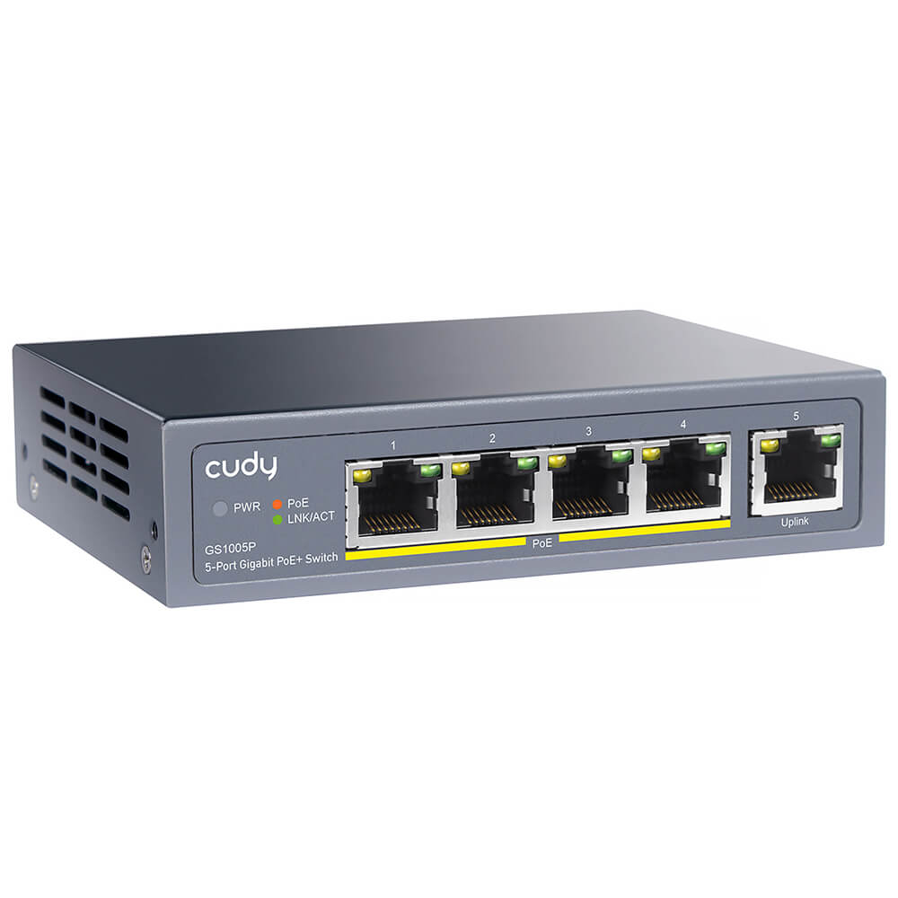 Cudy Cudy Switch GS1005P 5-port Gigabit PoE+ 60W Grå