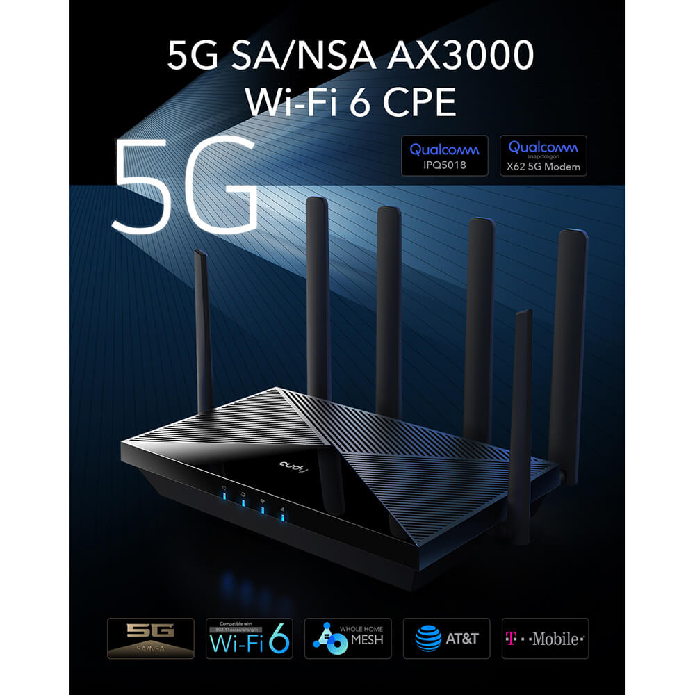 Cudy Cudy 5G Router P5 Rel 16 AX3000 Gigabit Dual-SIM Svart