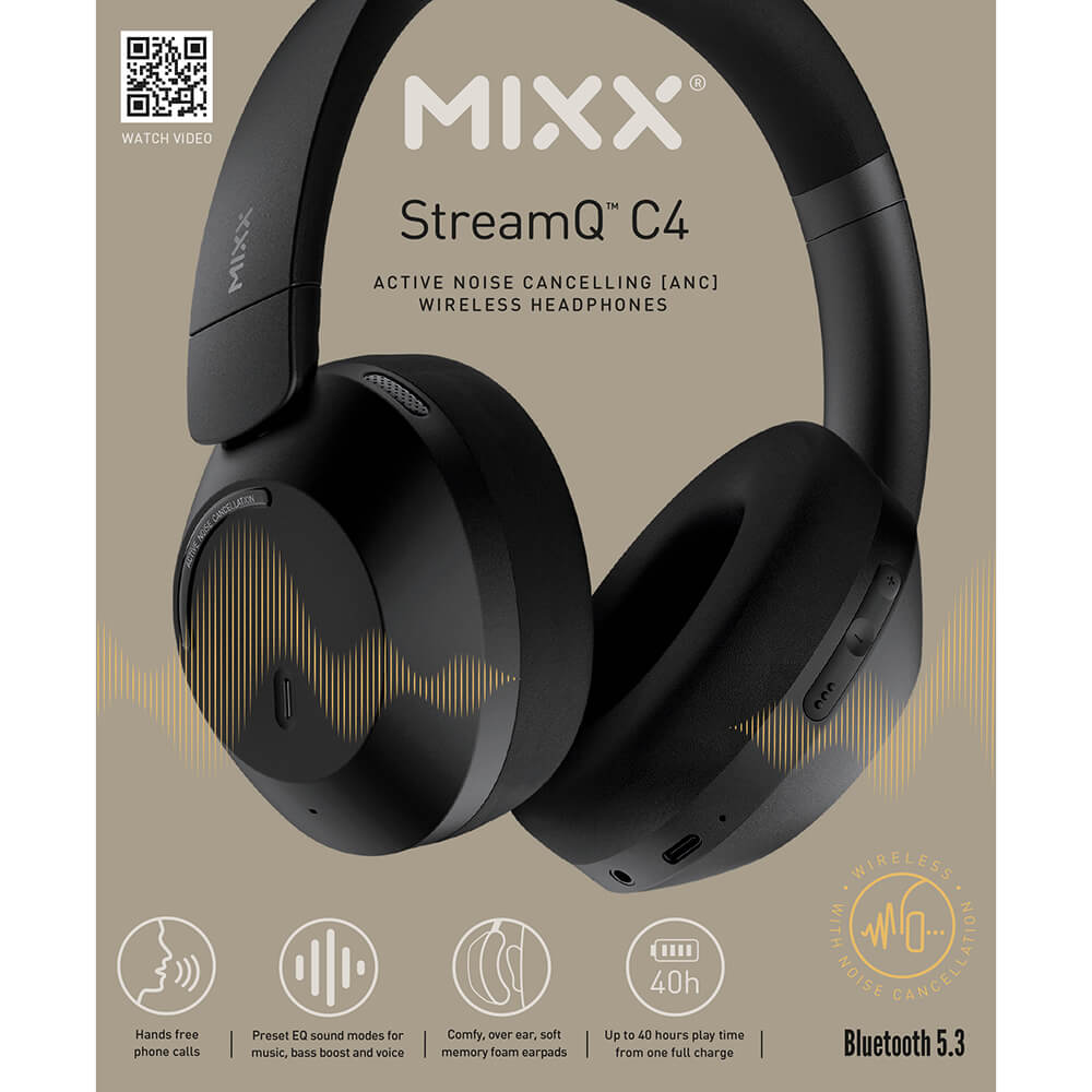 MIXX MIXX Over-Ear Trådlösa Hörlurar C4 ANC Svart